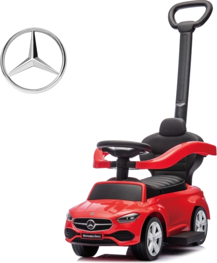 Correpasillos Milly Mally con mango guía Mercedes C-Class Deluxe rojo