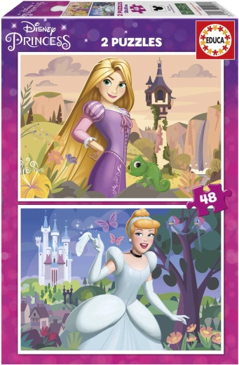 Puzle DISNEY princesas 2×48 piezas – Rapunzel y Cenicienta