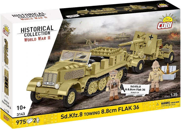 Maqueta Sd.Kfz. 8 con cañón remolcado 8,8 cm Flak 36 (DAK), 1:35