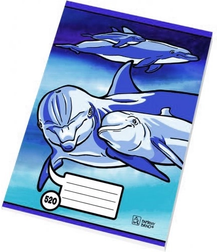 Cuaderno escolar A5 liso de 20 hojas delfines