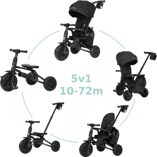 Triciclo Qplay Nova Max 5 en 1 beige – Negro