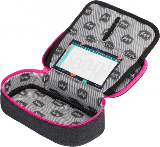 Estuche claro con bolsillo con cremallera