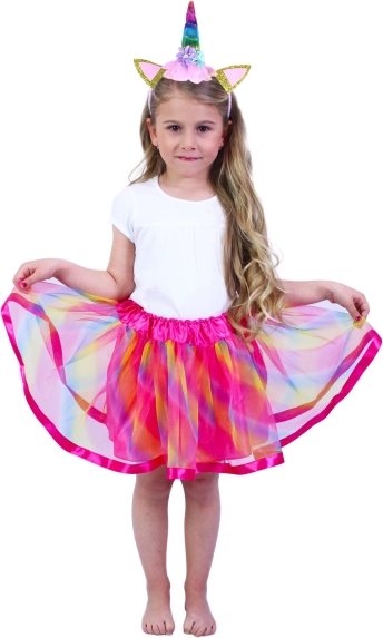 Disfraz infantil con diadema de unicornio y falda tutu