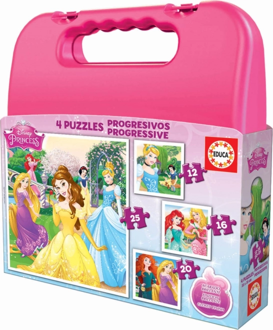 Puzzle en maletín Disney princesas 4 en 1
