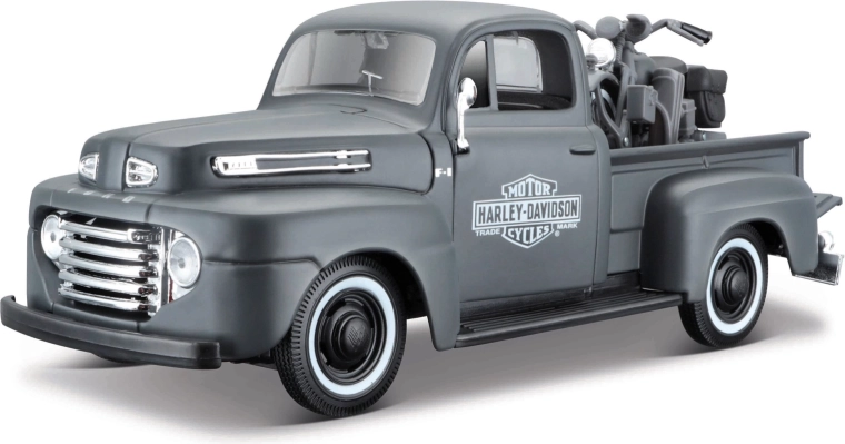 Maisto Harley-Davidson custom Ford F-1 pickup 1948 con motocicleta WLA Flathead 1:24