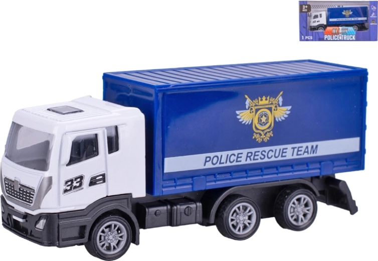 Coche de policía metálico con retroceso 12 cm