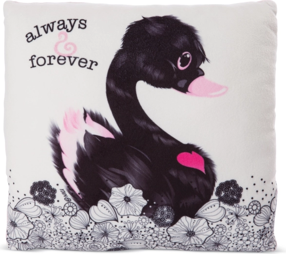Cojín NICI Love cisne negro 30 × 30 cm