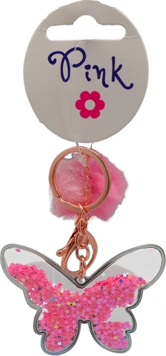 Llavero con pompones mariposa - 1 pieza