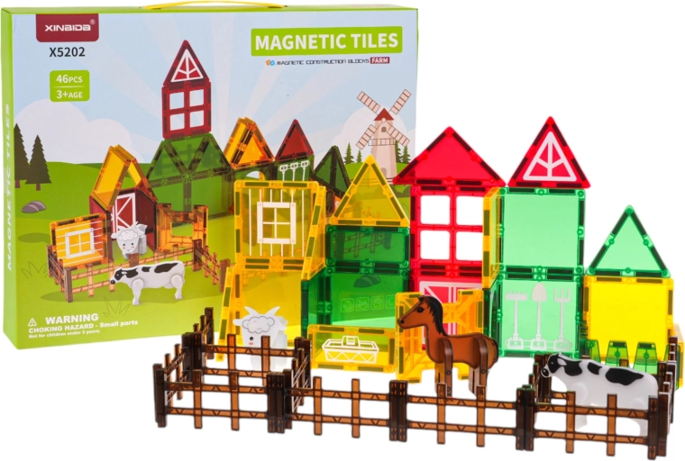 Construcción magnética granja 46 piezas