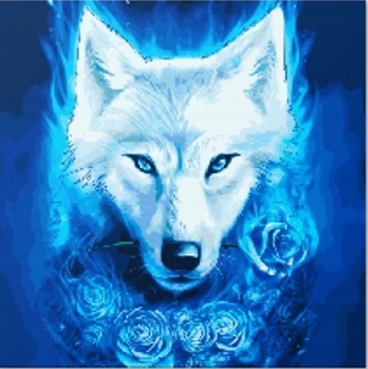 Pintura de diamantes Lobo mágico 30 × 40 cm
