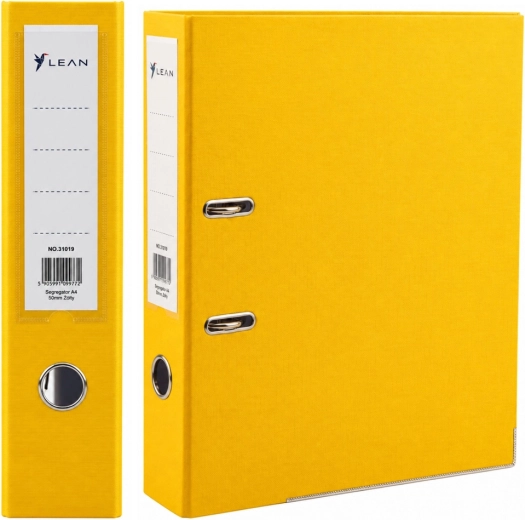 Archivador para documentos A4, 80 mm, mecanismo de palanca, amarillo