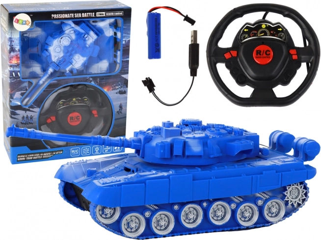Divertido tanque RC Azul 1:18 27MHz