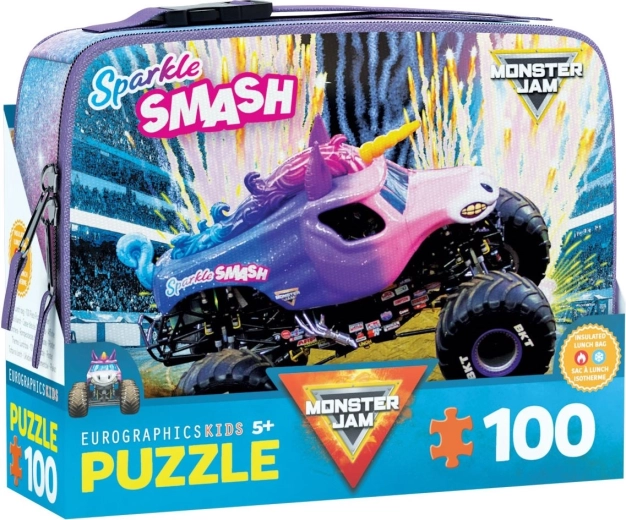 Puzle en caja de merienda MONSTER JAM Sparkle Smash 100 piezas