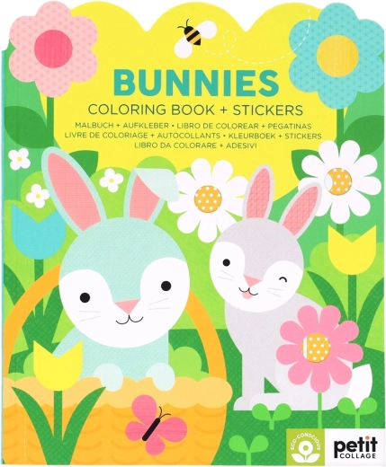 Cuaderno para colorear Petit Collage con pegatinas de conejitos