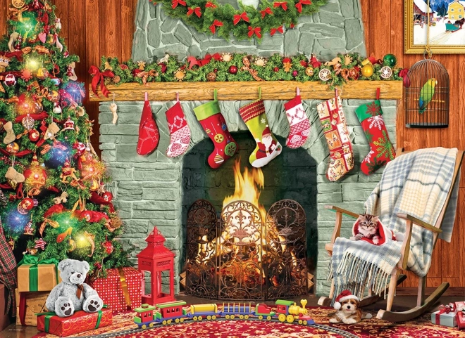 Puzle Navidad junto a la chimenea XL 500 piezas EUROGRAPHICS
