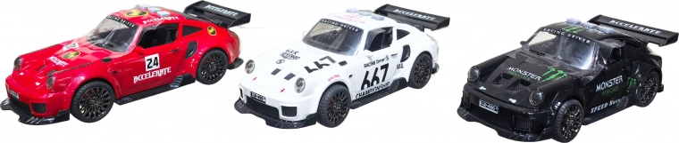 Coche de carreras humeante con efectos 15 cm