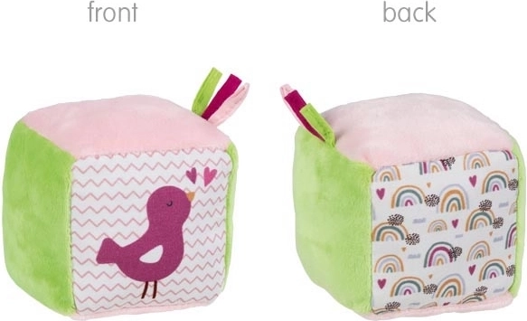 Cubo motriz textil Goki Pajarito/Arcoíris