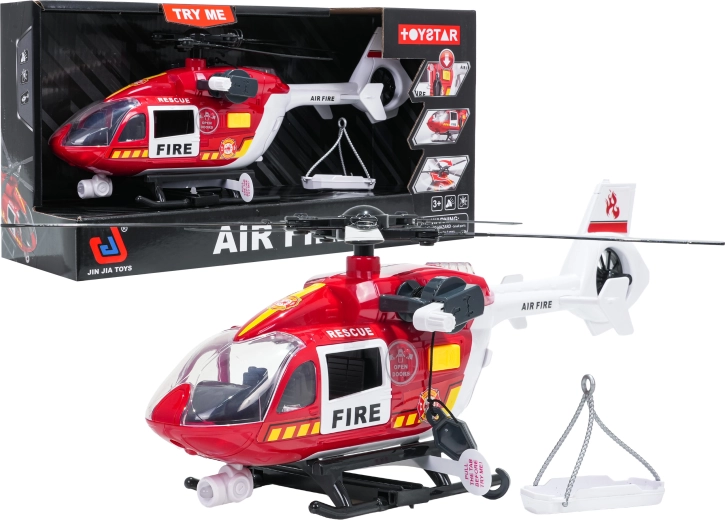 Helicóptero interactivo de rescate de bomberos a escala 1:14