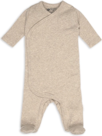 Mono para recién nacido Lodger con cierre cruzado envolvente melange beige, talla 50