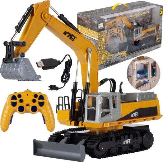 Excavadora RC Gigant con 12 canales y carga USB
