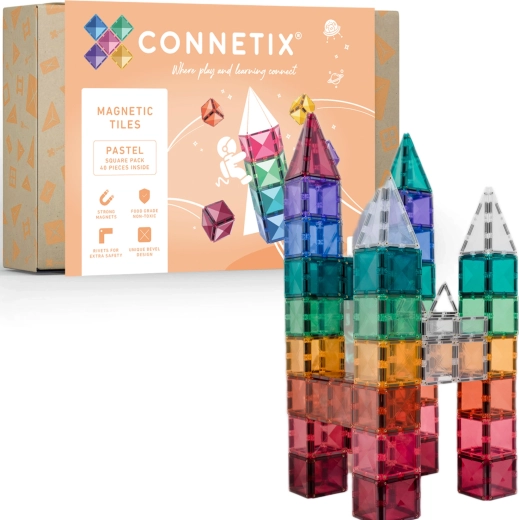 Connetix Pastel Square Pack construcciones magnéticas 40 piezas