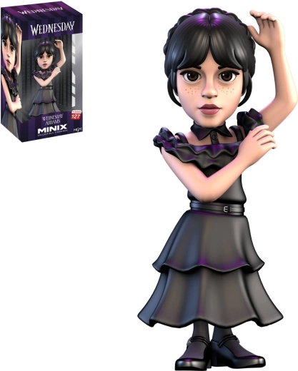 Figura coleccionable Minix Wednesday Addams con vestido de baile - 1 unidad