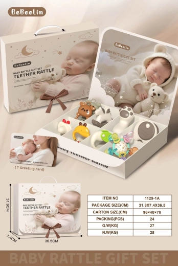 Set de regalo de mordedores y sonajeros para recién nacidos