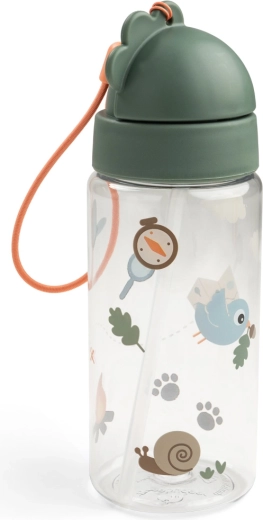 Done by Deer botella con pajita Tiny trails verde 350 ml