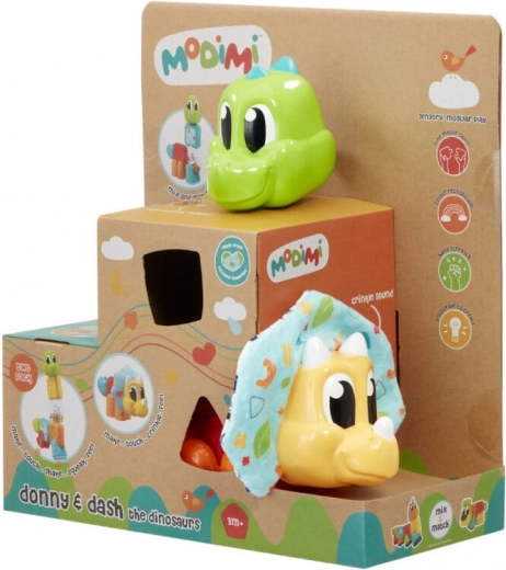 Modimi Juguete sensorial sin batería dinosaurios Donny y Dash