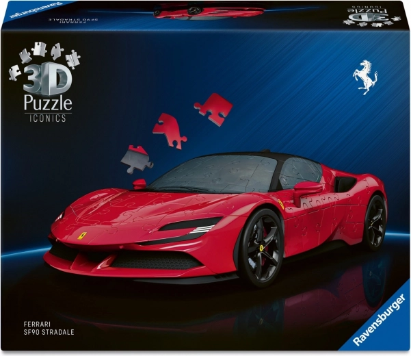 Puzle 3D coche Ferrari SF90 Stradale 108 piezas con ruedas giratorias