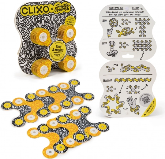 Clixo Tiny & Mighty Artist Edition Timothy Goodman – kit de construcción magnético de 9 piezas