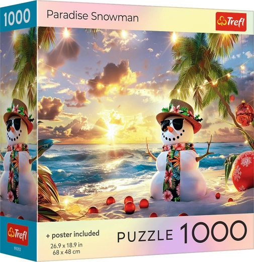 Puzzle Trefl Muñeco de nieve en el paraíso 1000 piezas