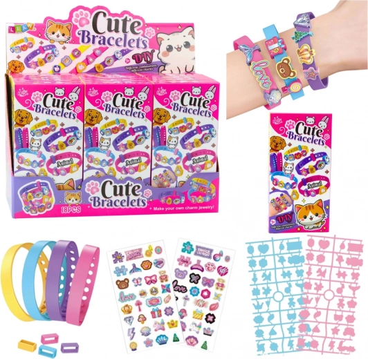Kit DIY de pulseras con colgantes de animales, 4 pulseras ajustables