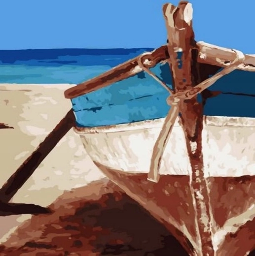 Norimpex Pintura por números Barco en la playa 40 × 50 cm