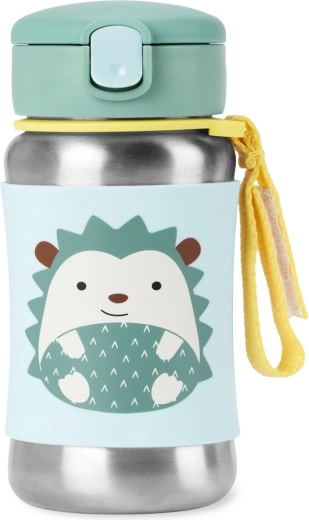 Skip Hop Spark Style botella de acero inoxidable con pajita erizo 350 ml