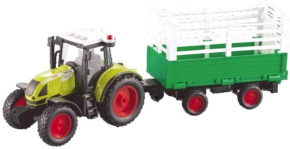Tractor Farm service con remolque para transporte de heno 1:16