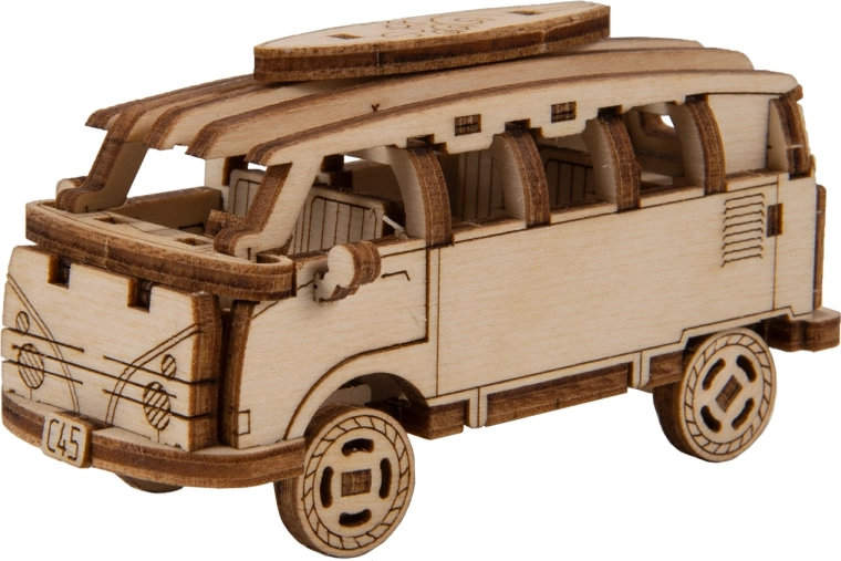 Puzzle 3D de madera WOODEN CITY Superfast retro minibus