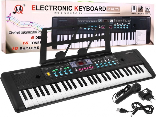Teclado para niños con micrófono y atril