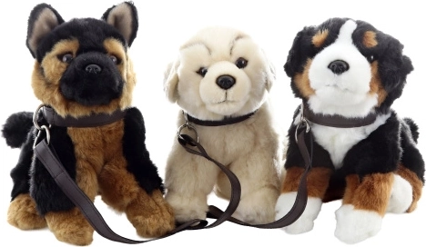 Cachorrito de peluche con correa 16 cm eco-friendly