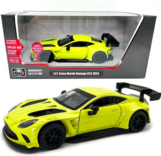 Modelo metálico Aston Martin Vantage GT3 con luz y sonido a escala 1:31