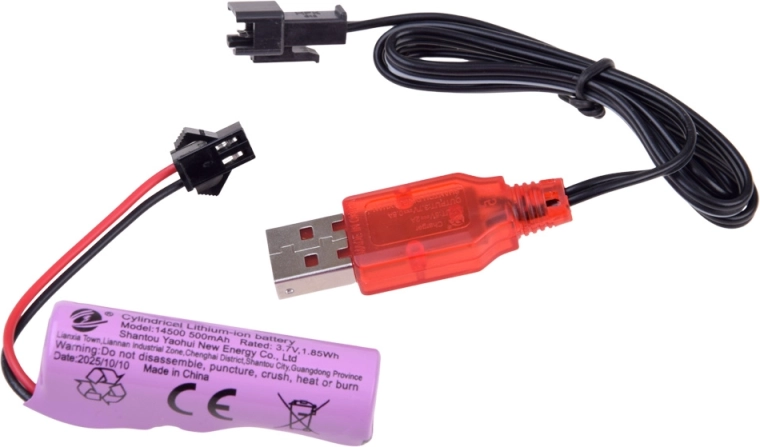 Batería recargable y carga por USB