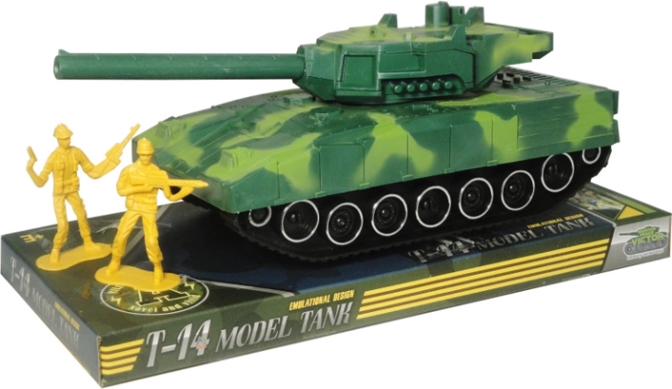 Tanque con propulsión por fricción y figuras de soldados
