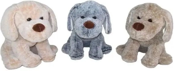 Perro de peluche de 30 cm en tres colores - 1 unidad