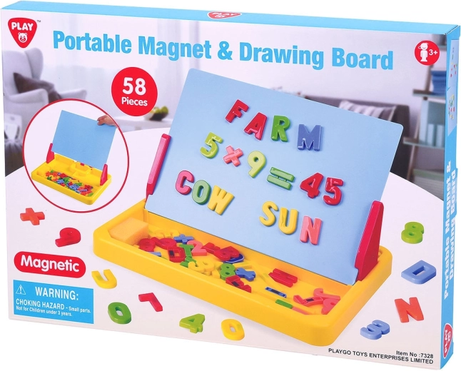 Playgo pizarra magnética y de dibujo portátil 58 piezas