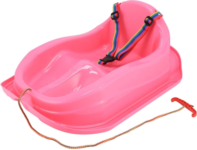 Trineos de plástico con respaldo BABY MIX Mini rosa