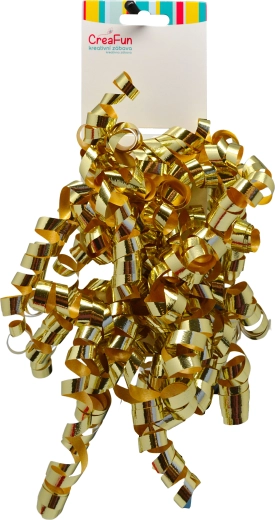 Lazo de regalo metalizado oro claro 6 mm, 2 uds