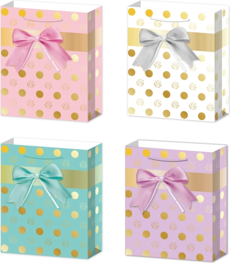 Bolsa de regalo M con lazo y lunares