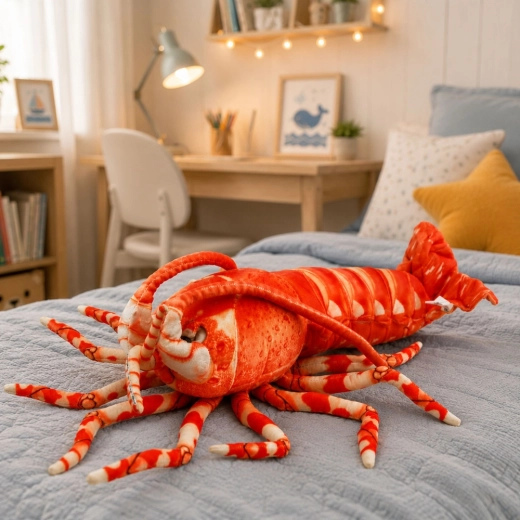 Gran gamba de peluche para abrazar y como cojín