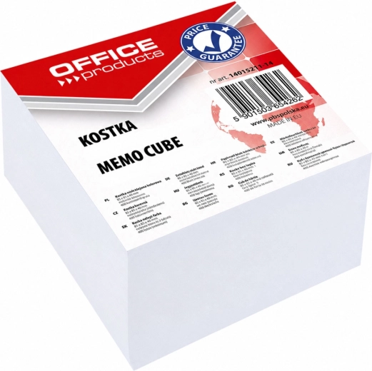 Cubo de papel Office Products no adhesivo blanco 85 x 85 x 40 mm - 1 unidad