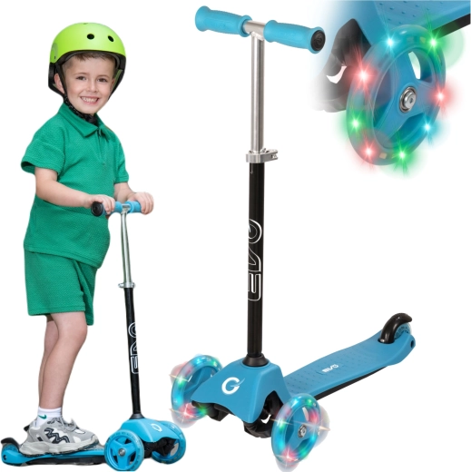 Patinete infantil de tres ruedas EVO Light Up Mini Cruiser azul